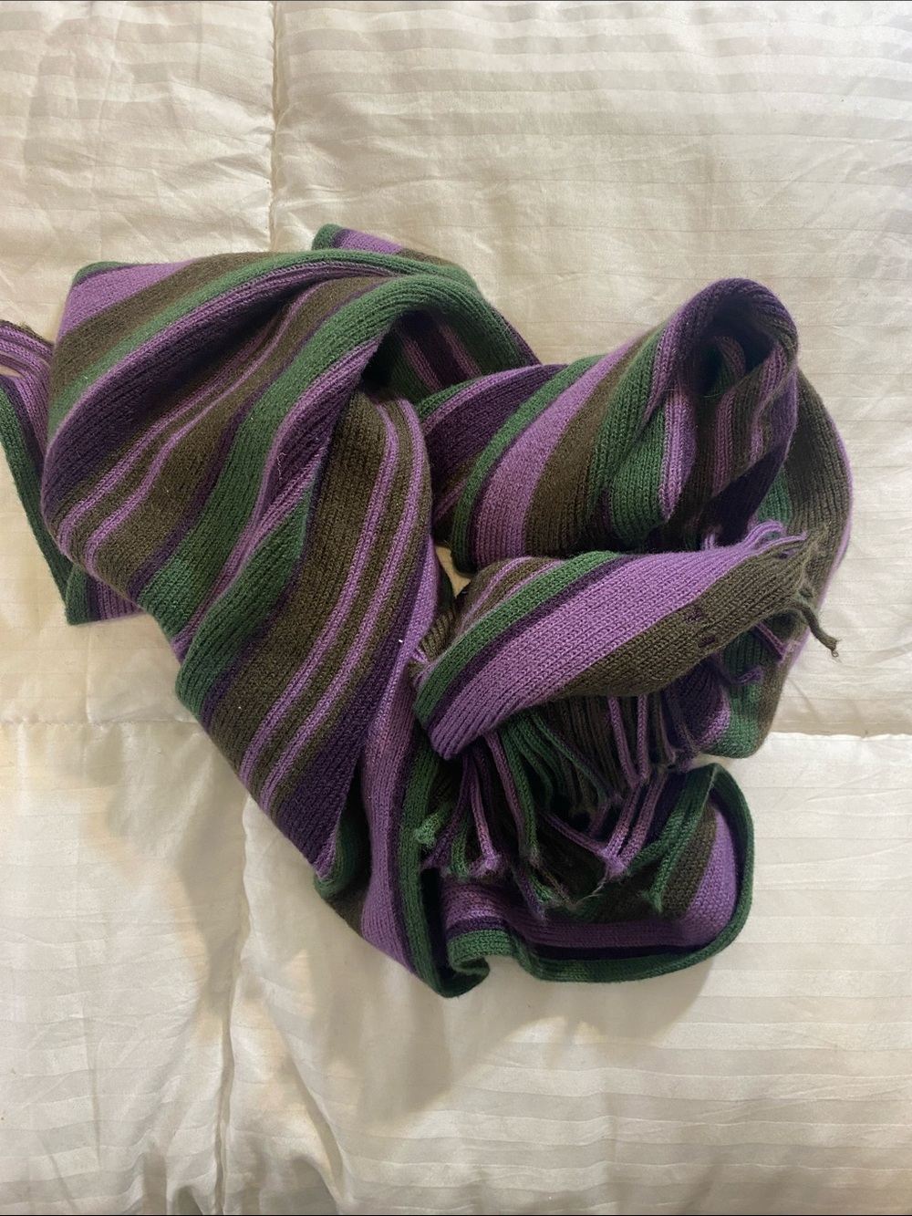 Ted Baker Purple & Green Striped Knit Scarf